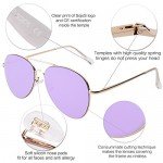 SojoS Classic Aviator Mirrored Flat Lens Sunglasses Metal Frame with Spring Hinges SJ1030