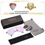 SojoS Classic Aviator Mirrored Flat Lens Sunglasses Metal Frame with Spring Hinges SJ1030