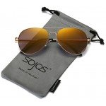 SojoS Classic Aviator Mirrored Flat Lens Sunglasses Metal Frame with Spring Hinges SJ1030