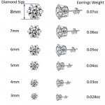 Stainless Steel Stud Earrings, 12 Pairs Round Clear Cubic Zirconia Diamond Stud Earrings Set for Women Girls Men Sensitive Ears (Black and White)