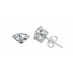 Stainless Steel Stud Earrings, 12 Pairs Round Clear Cubic Zirconia Diamond Stud Earrings Set for Women Girls Men Sensitive Ears (Black and White)