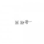 Sterling Silver Cubic Zirconia 2mm Tiny Round Unisex Tiny Stud Earrings, 3 Metal Color Options