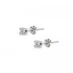Sterling Silver Cubic Zirconia 2mm Tiny Round Unisex Tiny Stud Earrings, 3 Metal Color Options