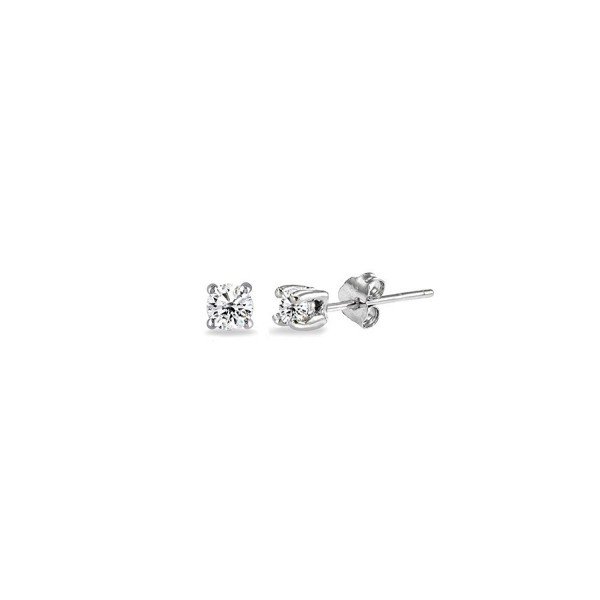 Sterling Silver Cubic Zirconia 2mm Tiny Round Unisex Tiny Stud Earrings, 3 Metal Color Options