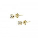Sterling Silver Cubic Zirconia 2mm Tiny Round Unisex Tiny Stud Earrings, 3 Metal Color Options