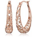 Sterling Silver Filigree Hoop Earrings