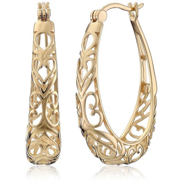 Sterling Silver Filigree Hoop Earrings