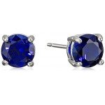 Sterling Silver Genuine and Created Gemstone Round 6mm Birthstone Stud Earrings