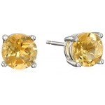 Sterling Silver Genuine and Created Gemstone Round 6mm Birthstone Stud Earrings