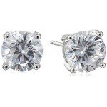 Sterling Silver Round Cut Cubic Zirconia Stud Earrings