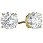 Sterling Silver Round Cut Cubic Zirconia Stud Earrings