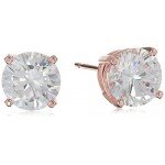 Sterling Silver Round Cut Cubic Zirconia Stud Earrings