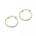 Sterling Silver Small High Polished Round Thin Lightweight Unisex Click-Top Hoop Earrings, Choose a Size & Metal