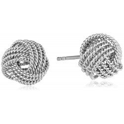 Sterling Silver Twisted Love Knot Stud Earrings