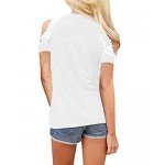 StyleDome Women Blouse Off Shoulder Shirts Crochet Lace Long Sleeve Casual Round Neck Tee Tops