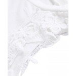 StyleDome Women Blouse Off Shoulder Shirts Crochet Lace Long Sleeve Casual Round Neck Tee Tops