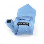 Stylefad Men's Solid Plaid Wide Neck Tie Set Hanky Cufflink
