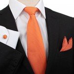 Stylefad Men's Solid Plaid Wide Neck Tie Set Hanky Cufflink