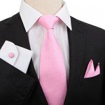 Stylefad Men's Solid Plaid Wide Neck Tie Set Hanky Cufflink