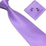 Stylefad Men's Solid Plaid Wide Neck Tie Set Hanky Cufflink