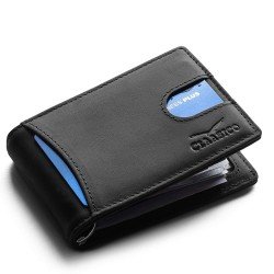 Super Slim RFID Leather Wallet For Men Card Holder With Money Clip Prefect For Travel & Front Pocket Use