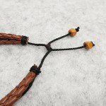 Suyi Multilayer Adjustable Leather Woven Braided Bangle Cross Bracelet Leaf Wrist Cuff Wristband