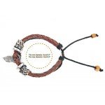 Suyi Multilayer Adjustable Leather Woven Braided Bangle Cross Bracelet Leaf Wrist Cuff Wristband