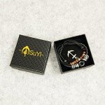 Suyi Multilayer Adjustable Leather Woven Braided Bangle Cross Bracelet Leaf Wrist Cuff Wristband