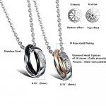 Sweheart His & Hers Matching Set Stainless Steel Couples Pendant Necklace for Lover Valentine (A Pair)