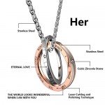 Sweheart His & Hers Matching Set Stainless Steel Couples Pendant Necklace for Lover Valentine (A Pair)