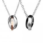 Sweheart His & Hers Matching Set Stainless Steel Couples Pendant Necklace for Lover Valentine (A Pair)