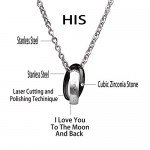 Sweheart His & Hers Matching Set Stainless Steel Couples Pendant Necklace for Lover Valentine (A Pair)