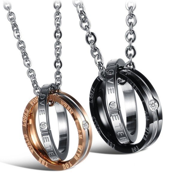 Sweheart His & Hers Matching Set Stainless Steel Couples Pendant Necklace for Lover Valentine (A Pair)