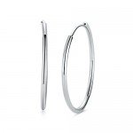 T400 Jewelers 925 Sterling Silver Polished Round Circle Hoop Earrings, All Sizes Mother's Day Gift