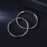 T400 Jewelers 925 Sterling Silver Polished Round Circle Hoop Earrings, All Sizes Mother's Day Gift