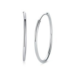 T400 Jewelers 925 Sterling Silver Polished Round Circle Hoop Earrings, All Sizes Mother's Day Gift