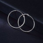T400 Jewelers 925 Sterling Silver Polished Round Circle Hoop Earrings, All Sizes Mother's Day Gift