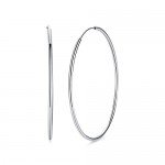 T400 Jewelers 925 Sterling Silver Polished Round Circle Hoop Earrings, All Sizes Mother's Day Gift