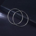 T400 Jewelers 925 Sterling Silver Polished Round Circle Hoop Earrings, All Sizes Mother's Day Gift