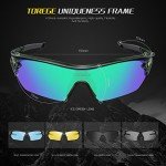 TOREGE Polarized Sports Sunglasses With 5 Interchangeable Lenes for Men Women Cycling Running Driving Fishing Golf Baseball Glasses TR002