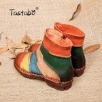 Tastabo Hot Sale Shoe Martin Boots Genuine Leather Ankle Shoes Vintage Casual Shoes Brand Design Retro Handmade Women Boots Lady