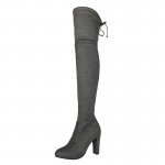 Top Faux Suede Women Thigh High Boots Stretch Slim Sexy Fashion Over the Knee Boots Female Shoes High Heels Black Gray Wine Nude