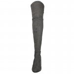 Top Faux Suede Women Thigh High Boots Stretch Slim Sexy Fashion Over the Knee Boots Female Shoes High Heels Black Gray Wine Nude