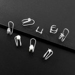 Tornito 4 Pairs Stainless Steel Ear Cuff Helix Cartilage Clip On Wrap Earrings Fake Nose Ring Non-Piercing Adjustable