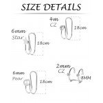 Tornito 4 Pairs Stainless Steel Ear Cuff Helix Cartilage Clip On Wrap Earrings Fake Nose Ring Non-Piercing Adjustable