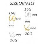 Tornito 4 Pairs Stainless Steel Ear Cuff Helix Cartilage Clip On Wrap Earrings Fake Nose Ring Non-Piercing Adjustable