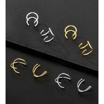 Tornito 4 Pairs Stainless Steel Ear Cuff Helix Cartilage Clip On Wrap Earrings Fake Nose Ring Non-Piercing Adjustable