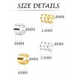 Tornito 4 Pairs Stainless Steel Ear Cuff Helix Cartilage Clip On Wrap Earrings Fake Nose Ring Non-Piercing Adjustable