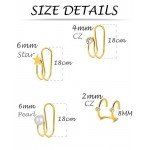 Tornito 4 Pairs Stainless Steel Ear Cuff Helix Cartilage Clip On Wrap Earrings Fake Nose Ring Non-Piercing Adjustable