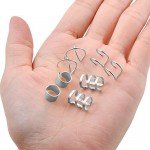 Tornito 4 Pairs Stainless Steel Ear Cuff Helix Cartilage Clip On Wrap Earrings Fake Nose Ring Non-Piercing Adjustable